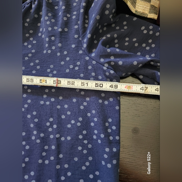 Olivia & Martin Blue Polka Dot Women's Top SKU F05 - Picture 6 of 6